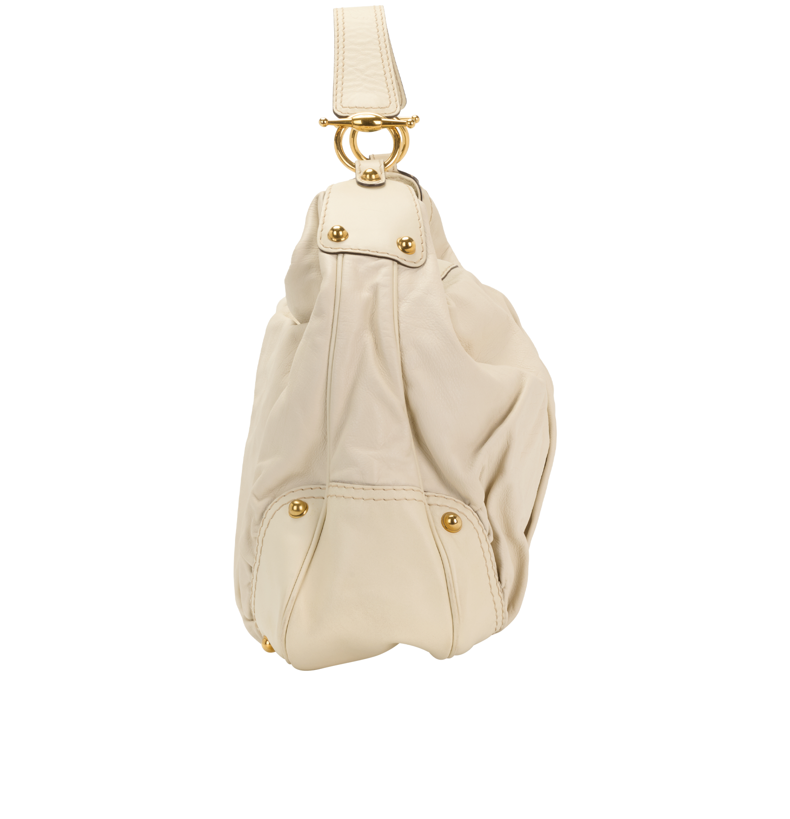 Jockey Hobo, &pound;295, Handbags, Cream, Leather, Side view